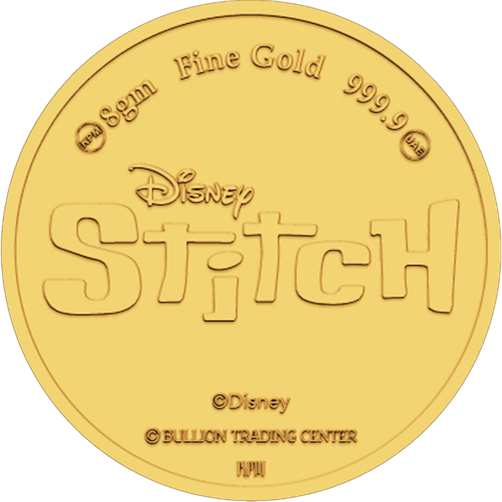 24k " STITCH " Yellow Gold Coin - 8gg