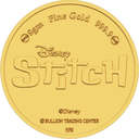 24k " STITCH " Yellow Gold Coin - 8gg