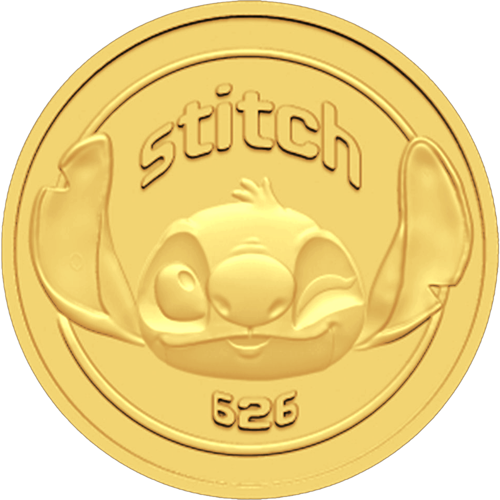  24k " STITCH " Yellow Gold Coin - 4g 