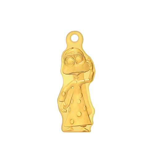 24k " أم علاوي  " Yellow Gold Ingot Wearable- 2.5g    