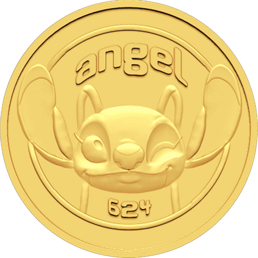  24k " Angel " Yellow Gold Coin - 2g 